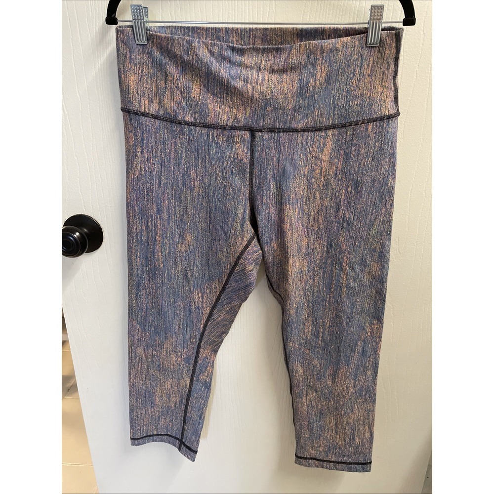 Lululemon Multi Color Abstract Paint Legging Size 14 Crop